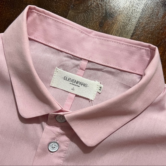 HP 🌹🔥🥀 Eleven Paris Pink Oxford with Blue Elbow Patches - Picture 2 of 9